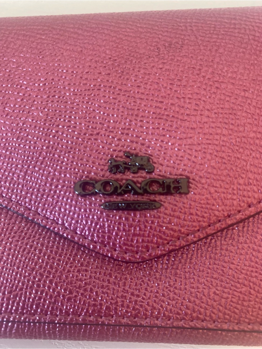 Coach Pink Saffiano Envelope Wallet